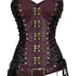 Leotie Criss Cross Steampunk Overbust Corset with Detachable Belt