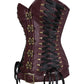 Leotie Criss Cross Steampunk Overbust Corset with Detachable Belt