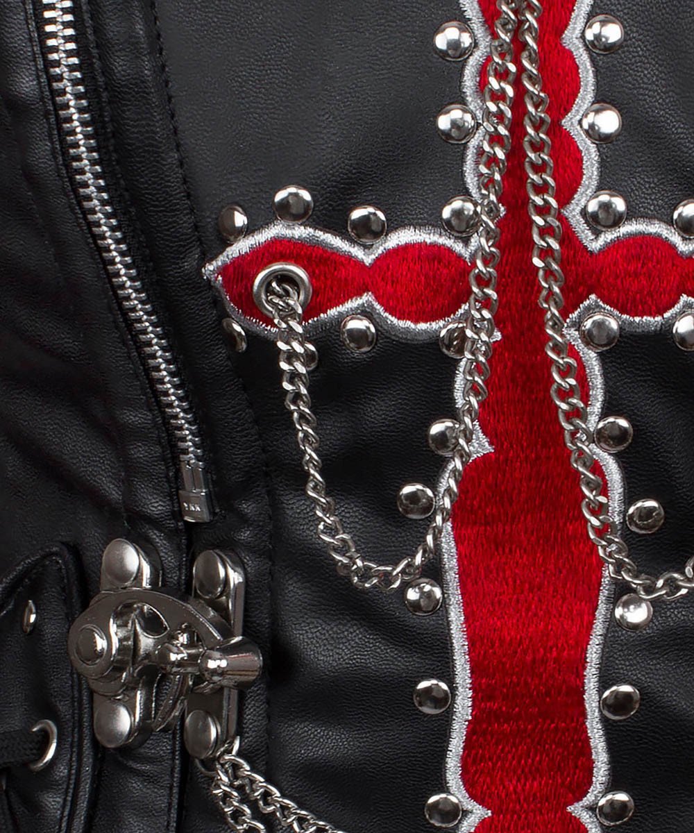 Adiva Embroidered Overbust Corset with Hanging Chain