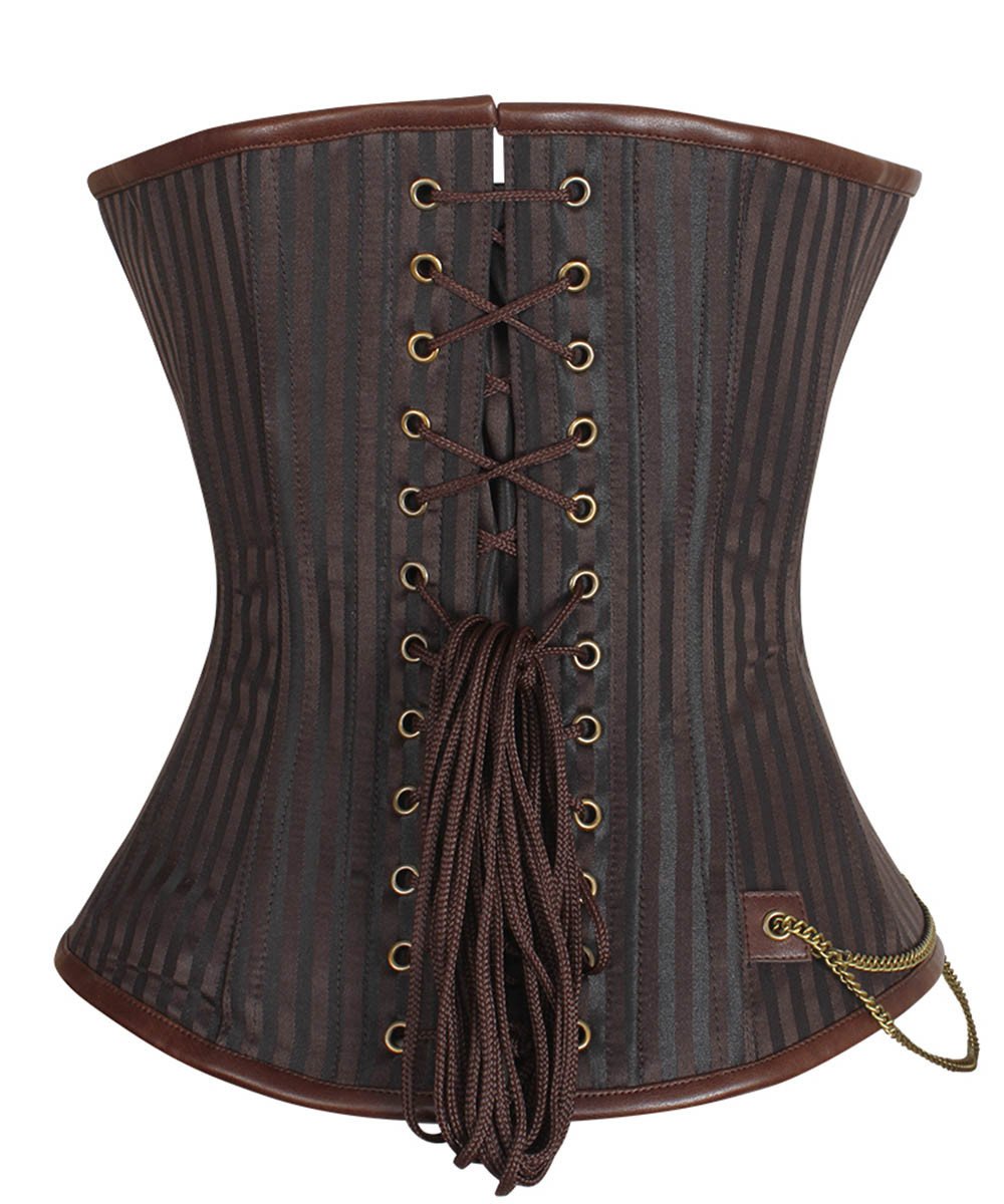 Nesha Steampunk Overbust Corset with Hanging Chain