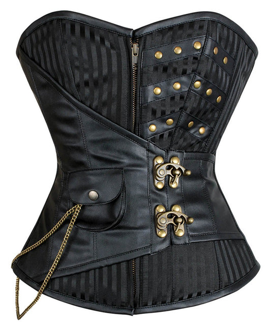 Damina Gothic Overbust Corset with Hanging Chain