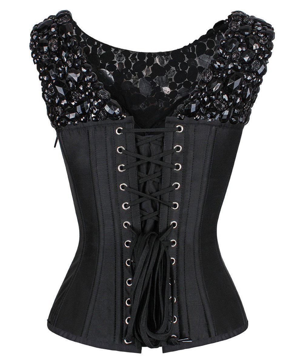 Adojan Embroidered Couture Corset in Taffeta