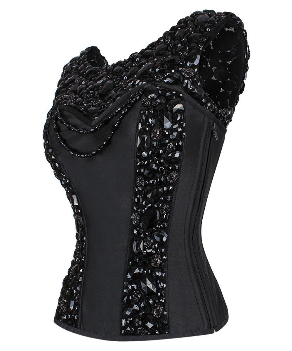 Adojan Embroidered Couture Corset in Taffeta