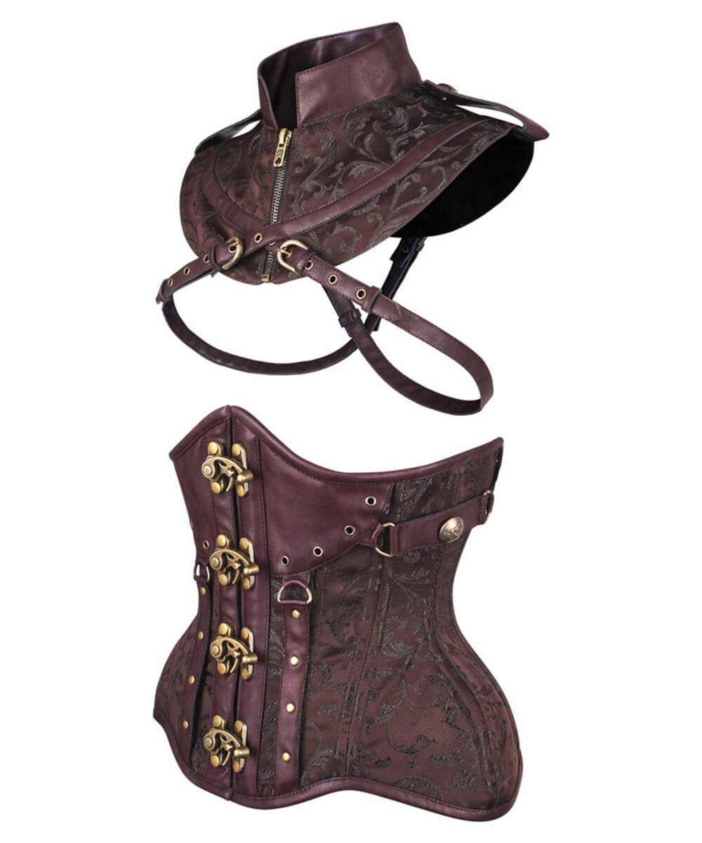 Lerola Steampunk Curvy Waist Training Corset with Bolero