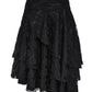 Aibne Gothic Black Lace Overlay Skirt