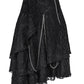 Aibne Gothic Black Lace Overlay Skirt