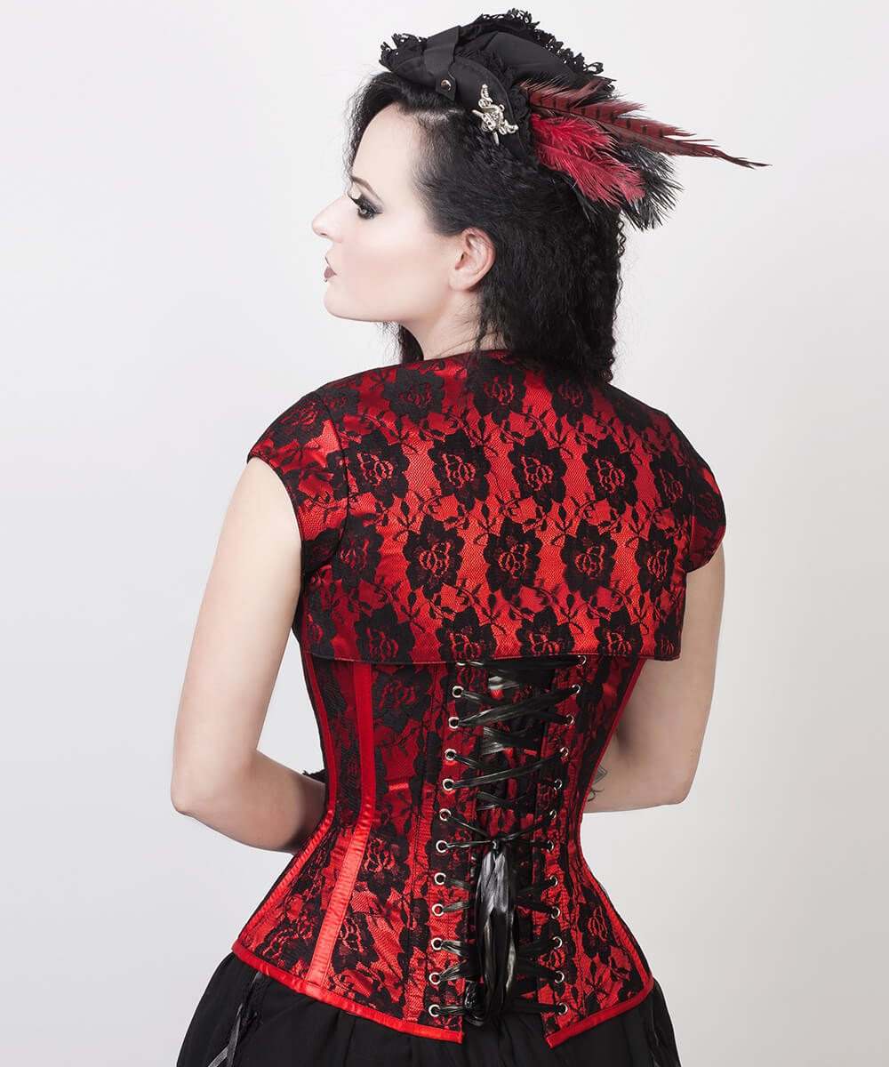 Celestino Red Overbust Corset with Bolero Jacket