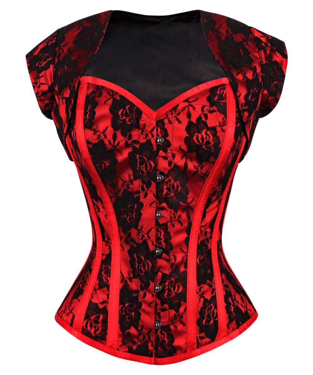 Celestino Red Overbust Corset with Bolero Jacket
