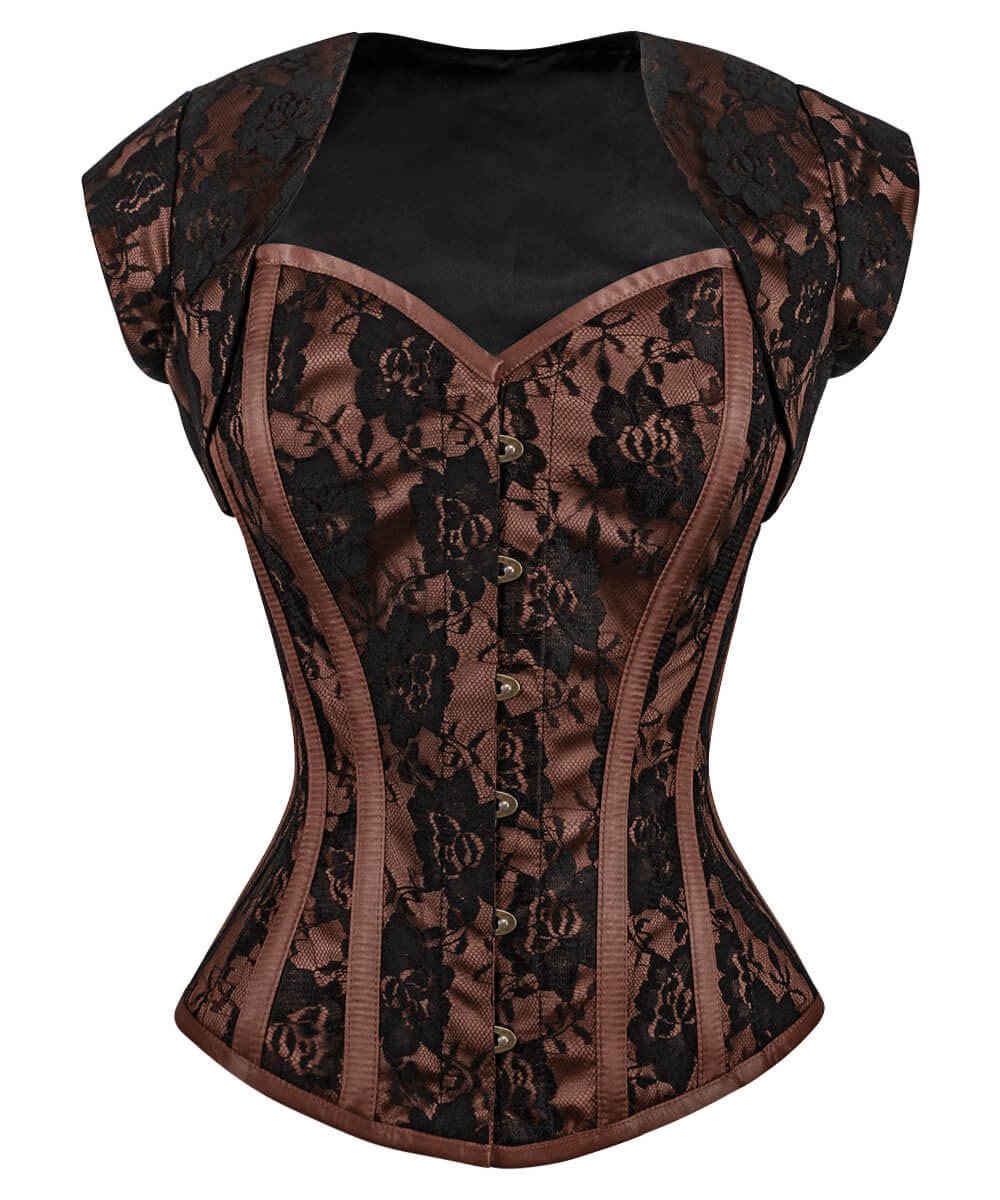 Celeste Brown Overbust Corset with Bolero Jacket