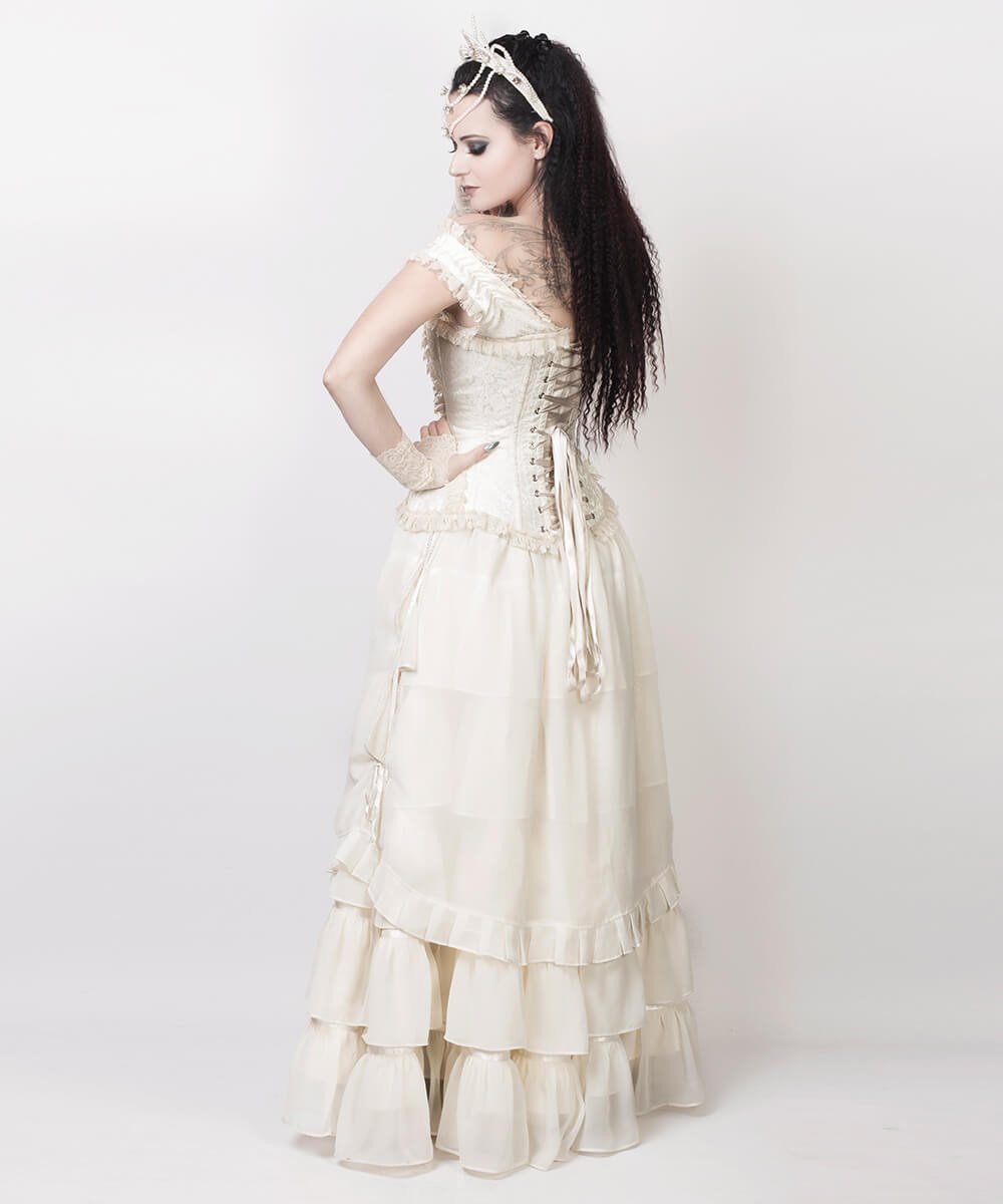 Agam Ivory Long Victorian Inspired Skirt