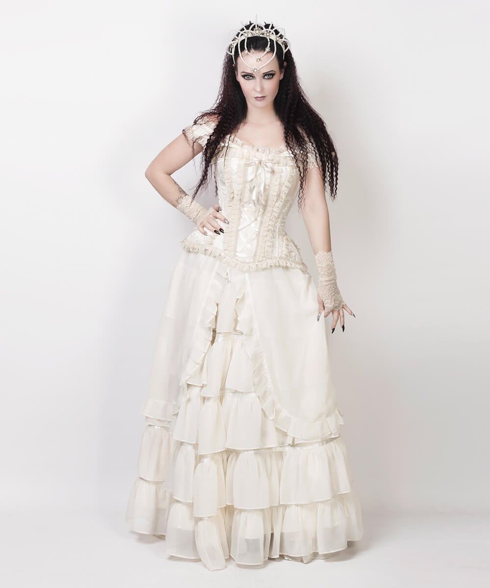 Agam Ivory Long Victorian Inspired Skirt
