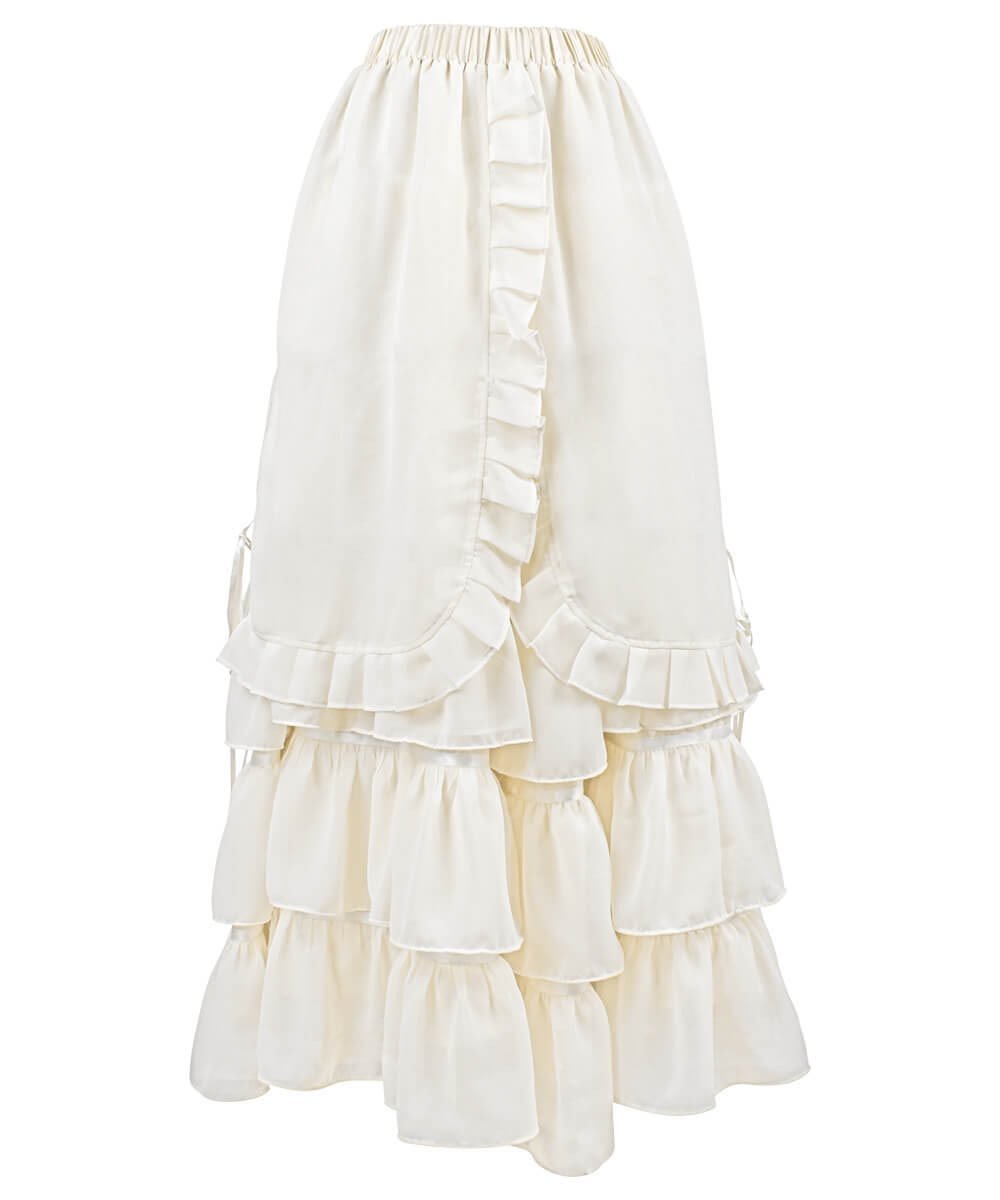 Agam Ivory Long Victorian Inspired Skirt