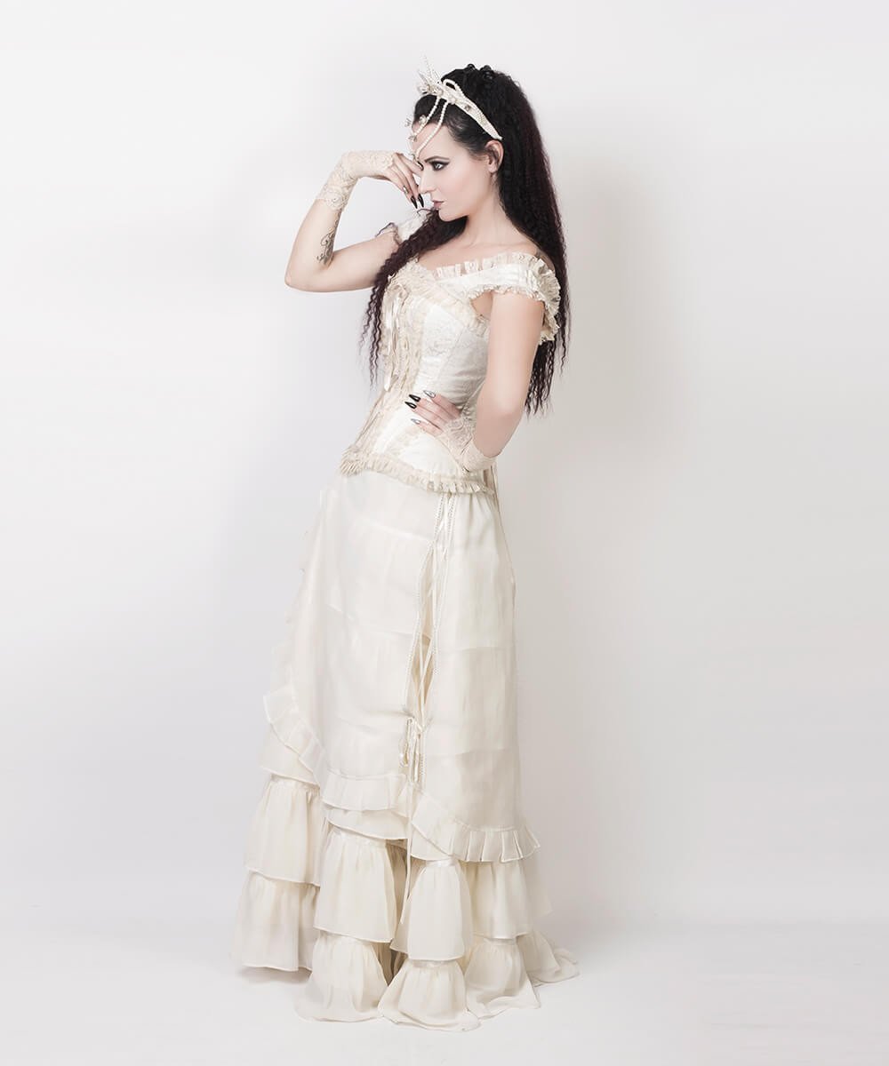 Agam Ivory Long Victorian Inspired Skirt