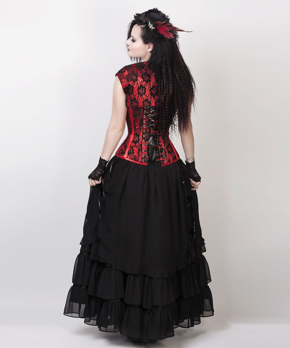 Caelius Black Long Victorian Inspired Skirt