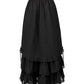 Caelius Black Long Victorian Inspired Skirt