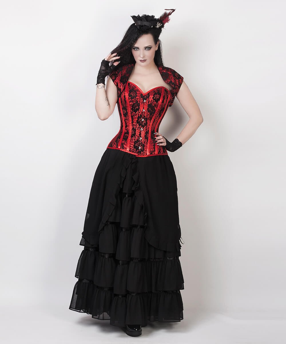 Caelius Black Long Victorian Inspired Skirt