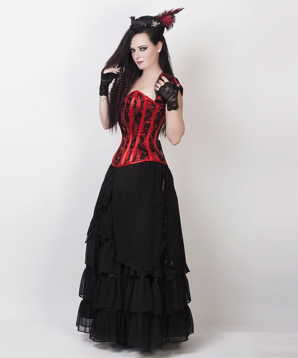 Caelius Black Long Victorian Inspired Skirt