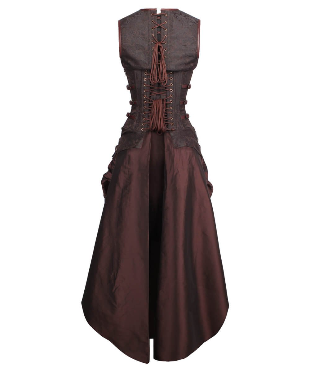 Carley Steampunk Corset Dress with Shrug