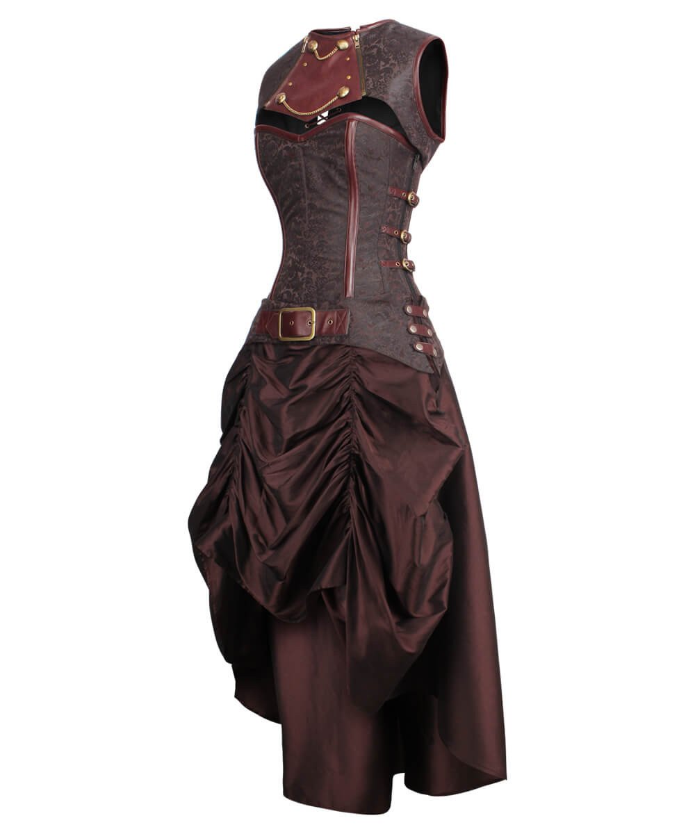 Carley Steampunk Corset Dress with Shrug