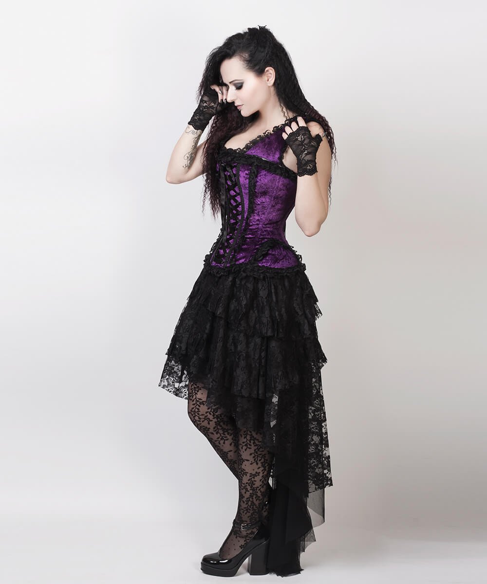 Feofil Burlesque Skirt in Black Lace