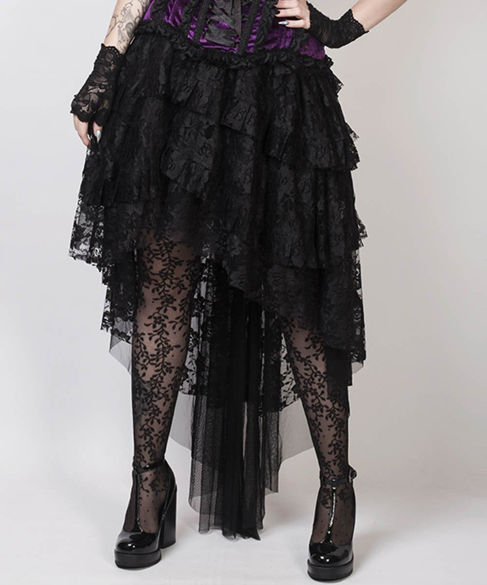 Feofil Burlesque Skirt in Black Lace