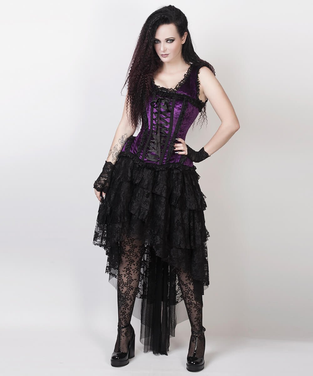 Feofil Burlesque Skirt in Black Lace