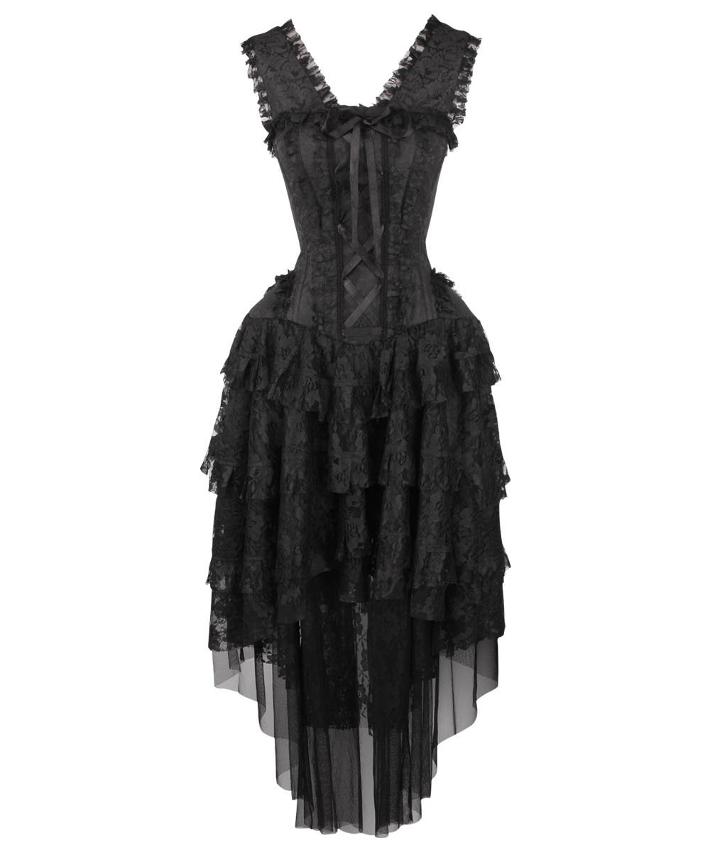 Leontiy Victorian Inspired Black Corset Dress