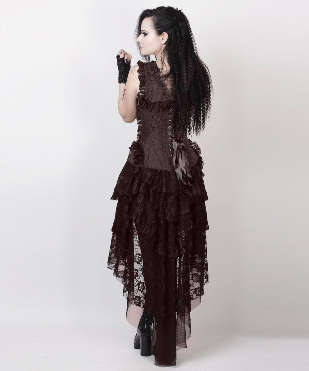Ronnie Victorian Inspired Brown Corset Dress