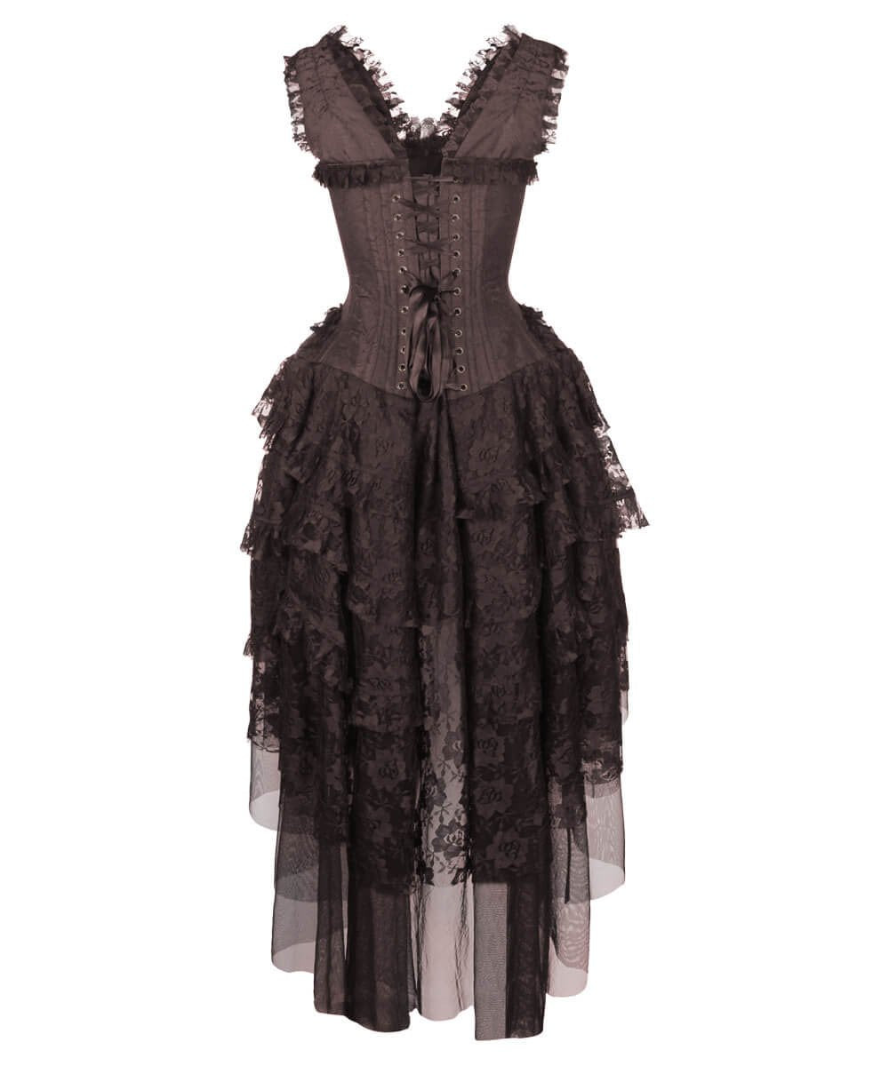 Ronnie Victorian Inspired Brown Corset Dress