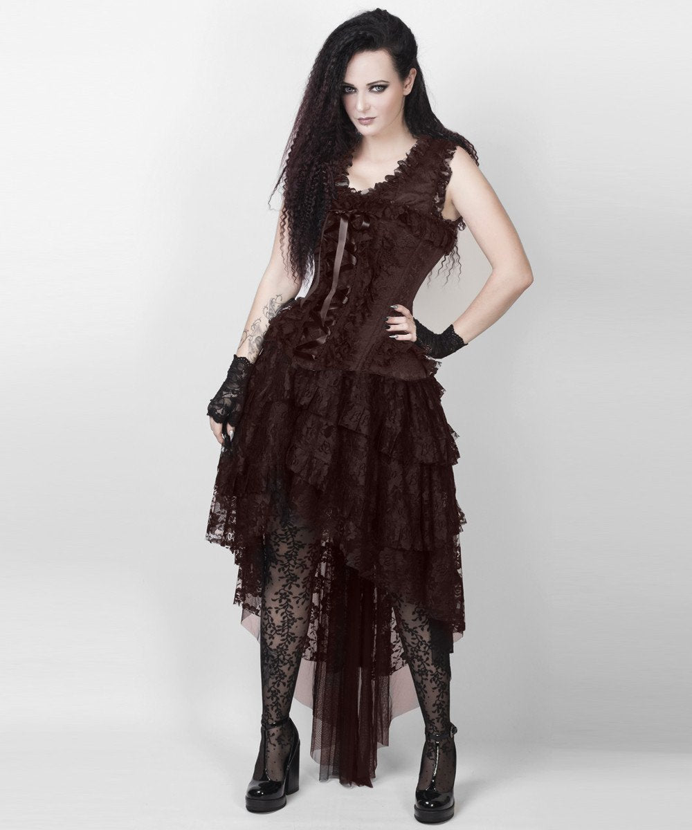 Ronnie Victorian Inspired Brown Corset Dress