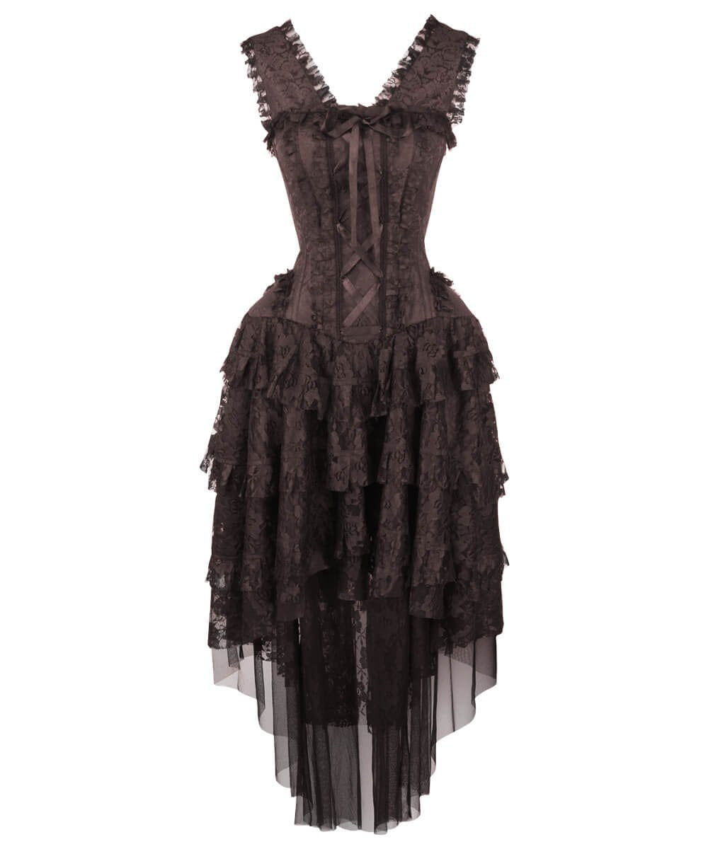 Ronnie Victorian Inspired Brown Corset Dress
