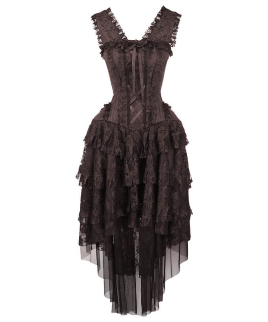 Ronnie Victorian Inspired Brown Corset Dress