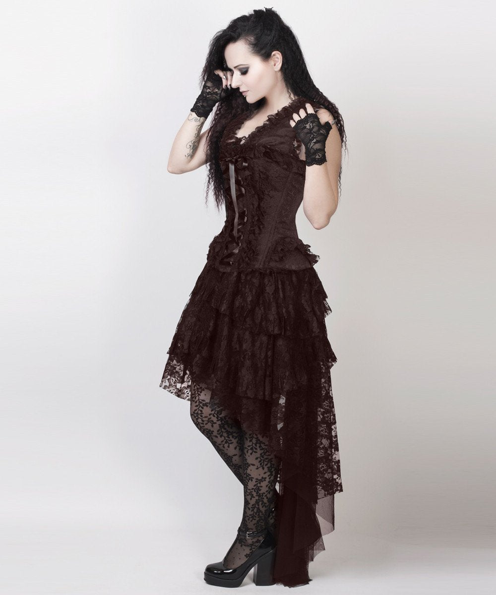 Ronnie Victorian Inspired Brown Corset Dress