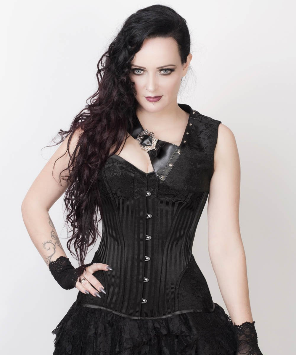 Lavonne Black Brocade Gothic Corset with Bolero