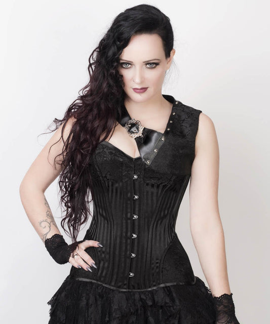 Lavonne Black Brocade Gothic Corset with Bolero