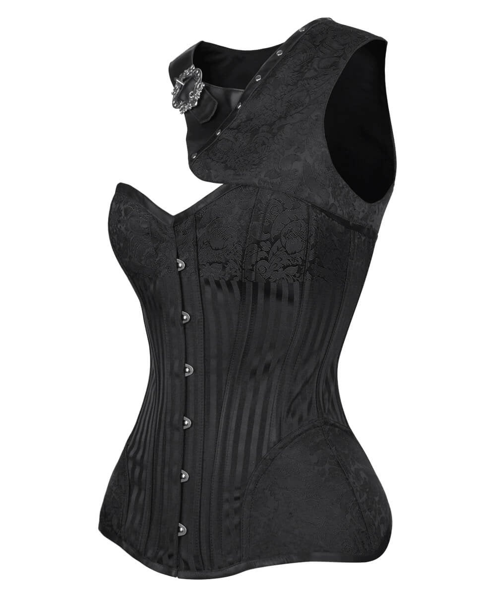 Lavonne Black Brocade Gothic Corset with Bolero