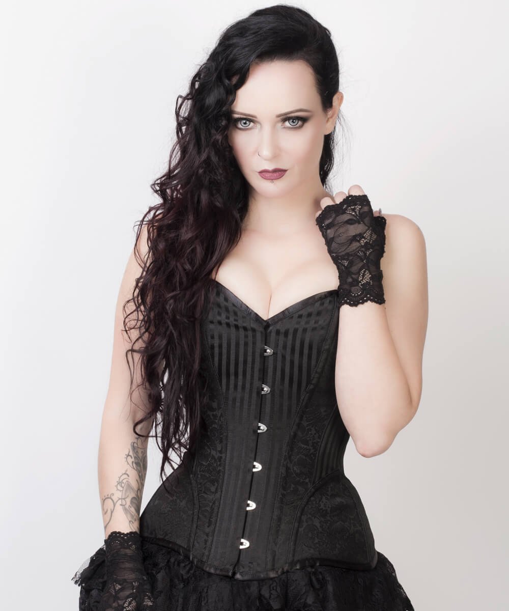 Roddy Gothic Black Brocade Corset with Bolero