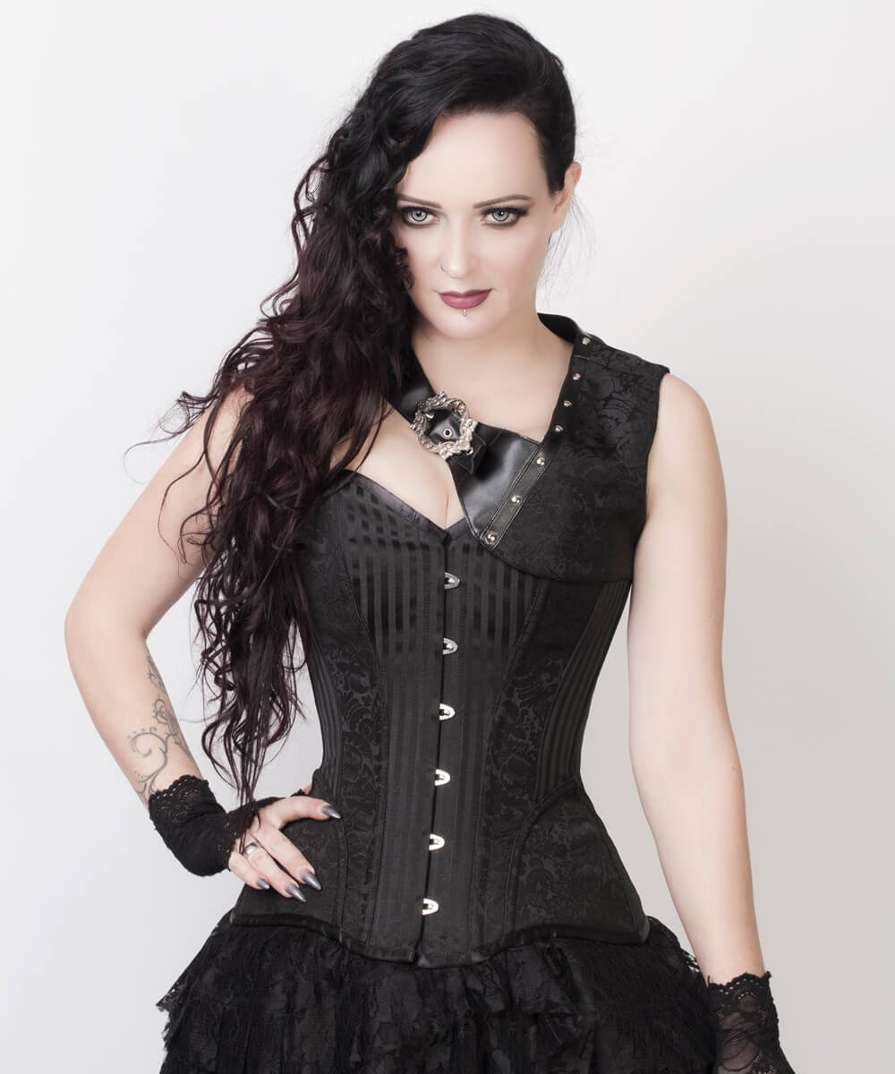 Roddy Gothic Black Brocade Corset with Bolero