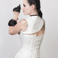 Aike Gothic White Brocade Corset with Bolero