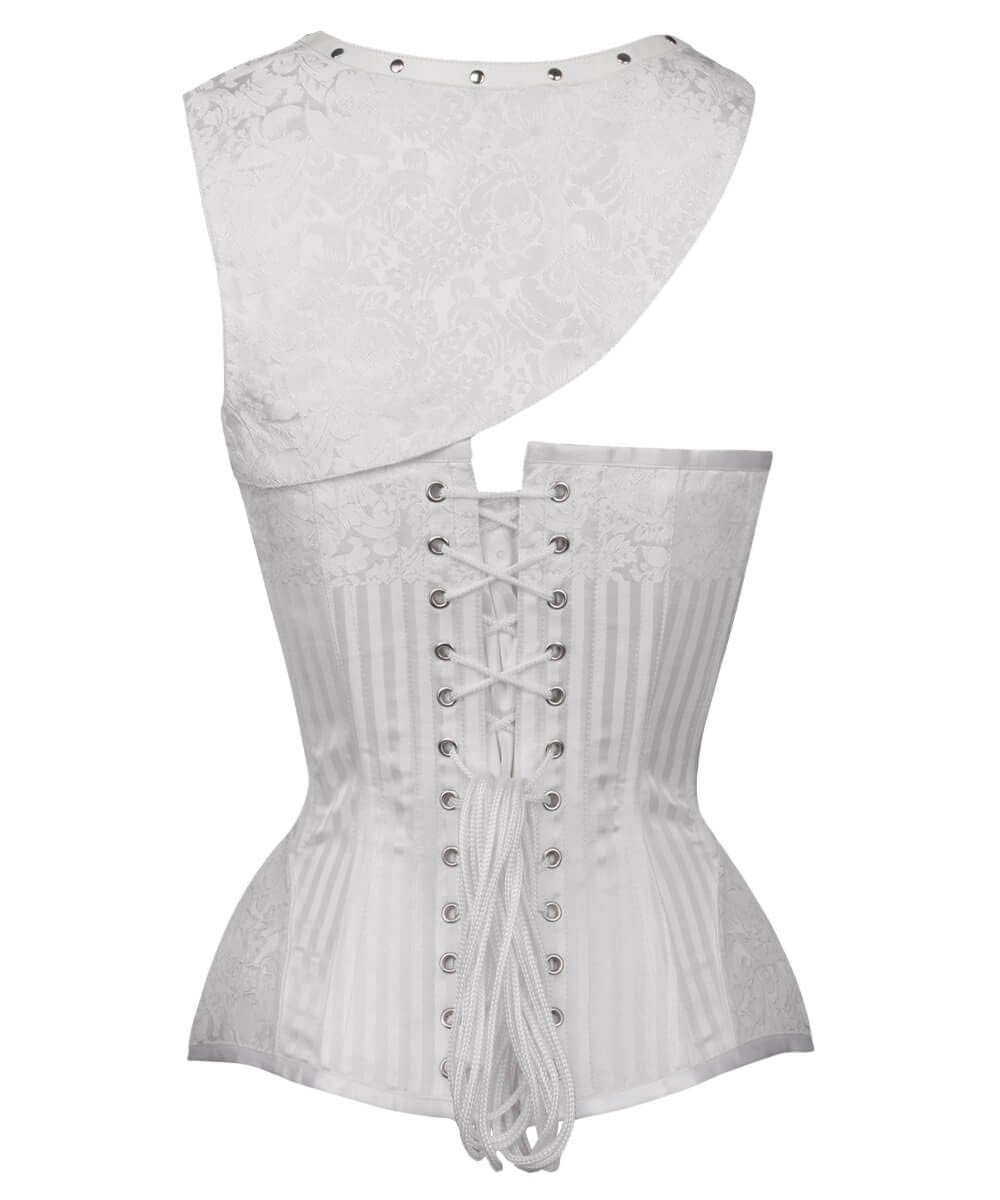 Aike Gothic White Brocade Corset with Bolero