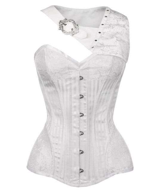 Aike Gothic White Brocade Corset with Bolero
