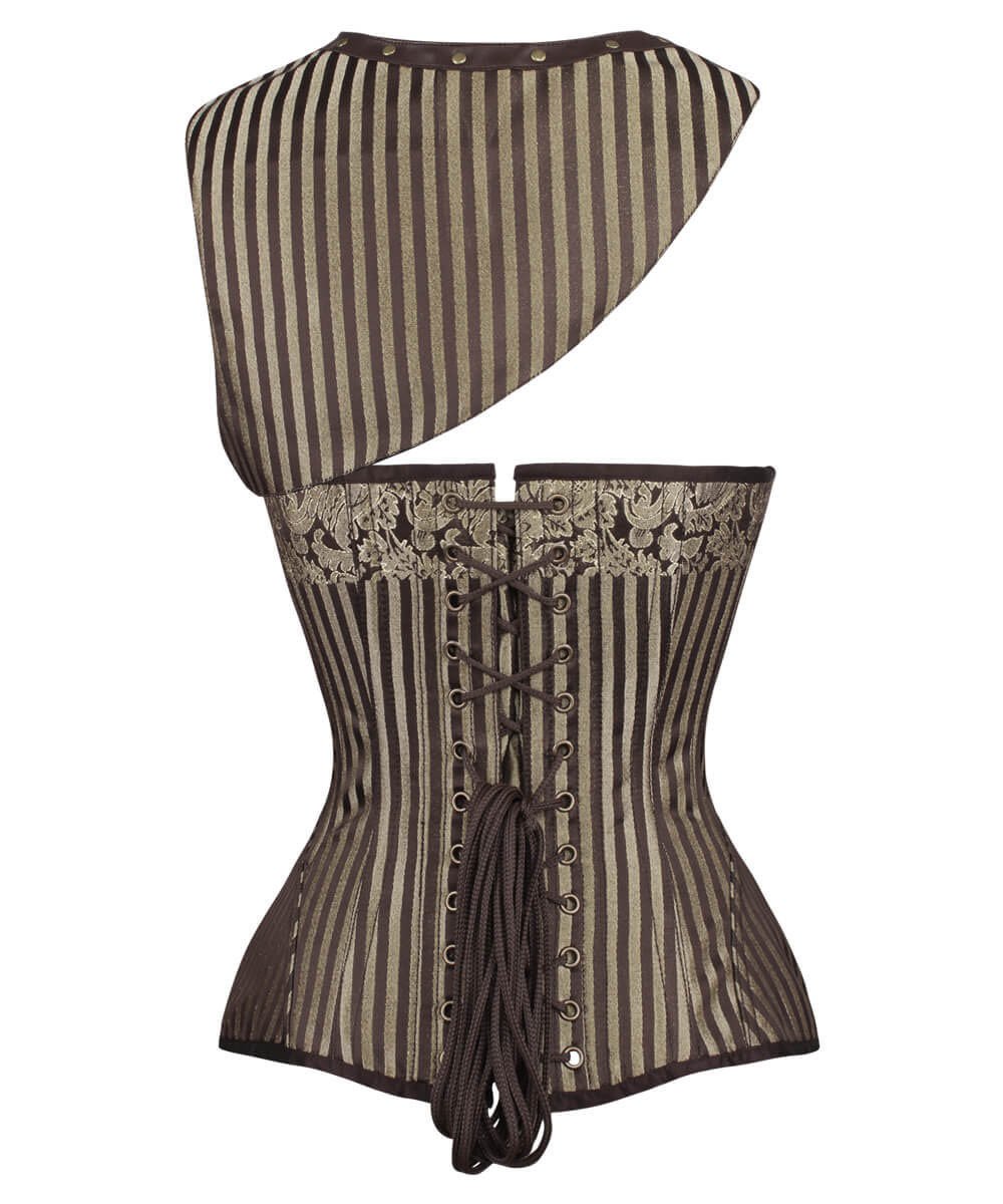 Cecelia Steampunk Gold Brocade Corset with Bolero