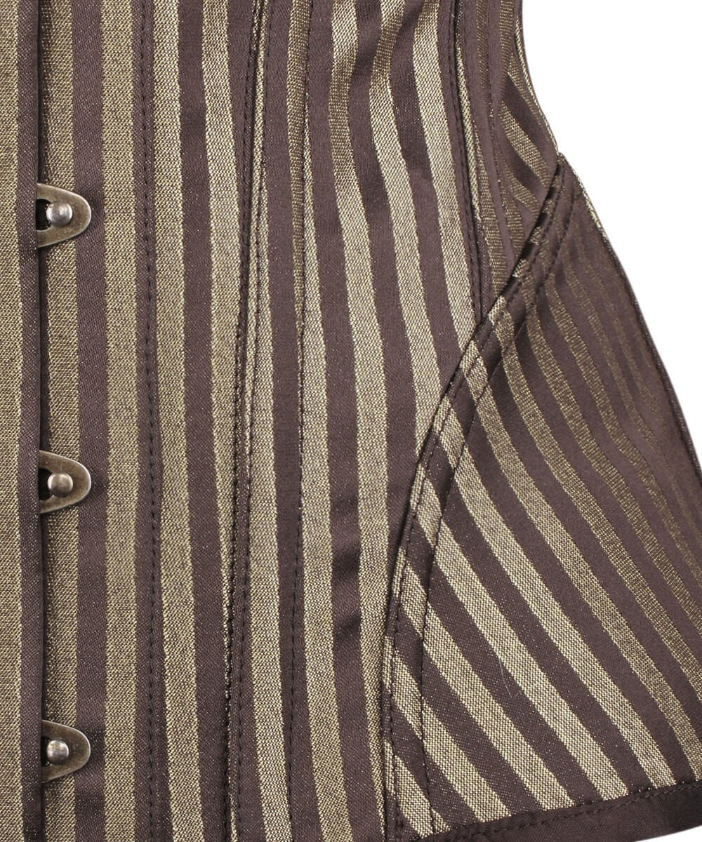 Cecelia Steampunk Gold Brocade Corset with Bolero