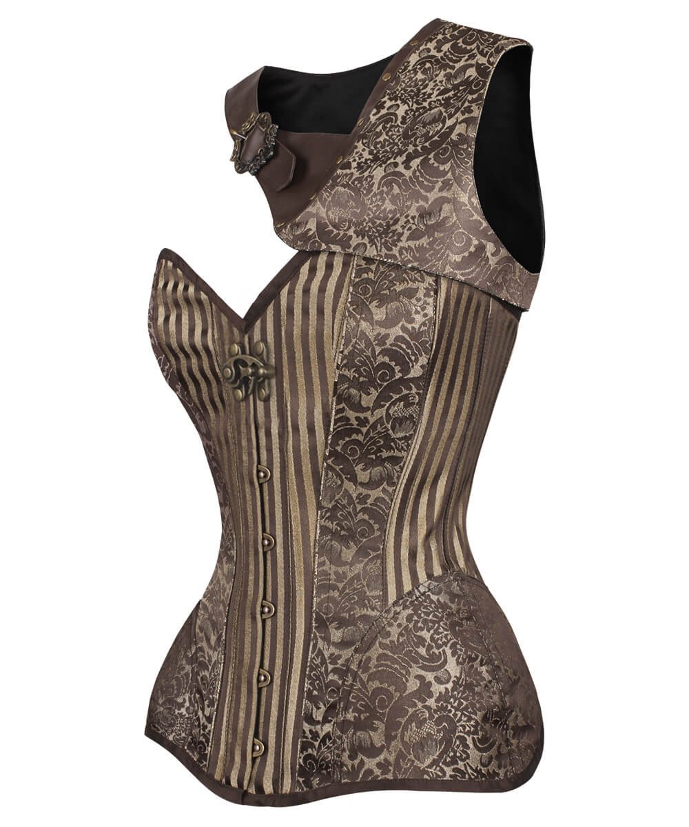 Roderic Gold Brocade Steampunk Corset with Bolero