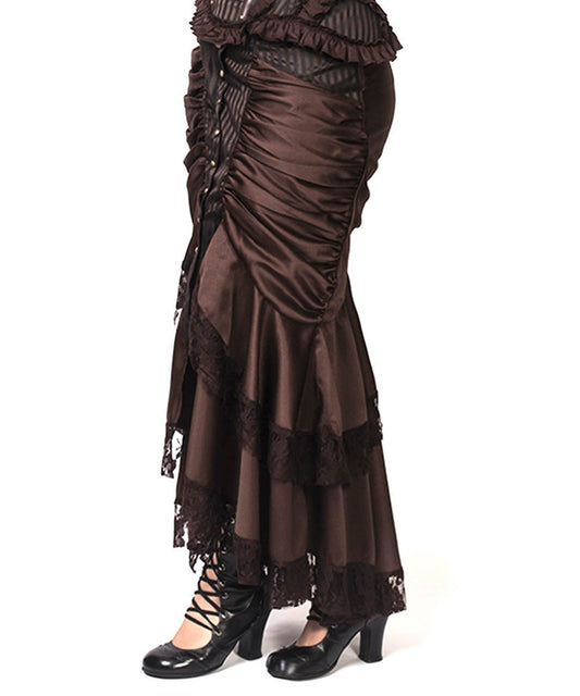 Reijo Brown Victorian Steampunk Skirt