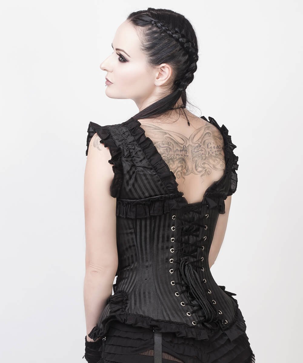 Cadfael Black Brocade Victorian Inspired Corset
