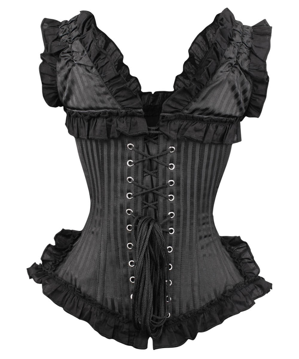 Cadfael Black Brocade Victorian Inspired Corset