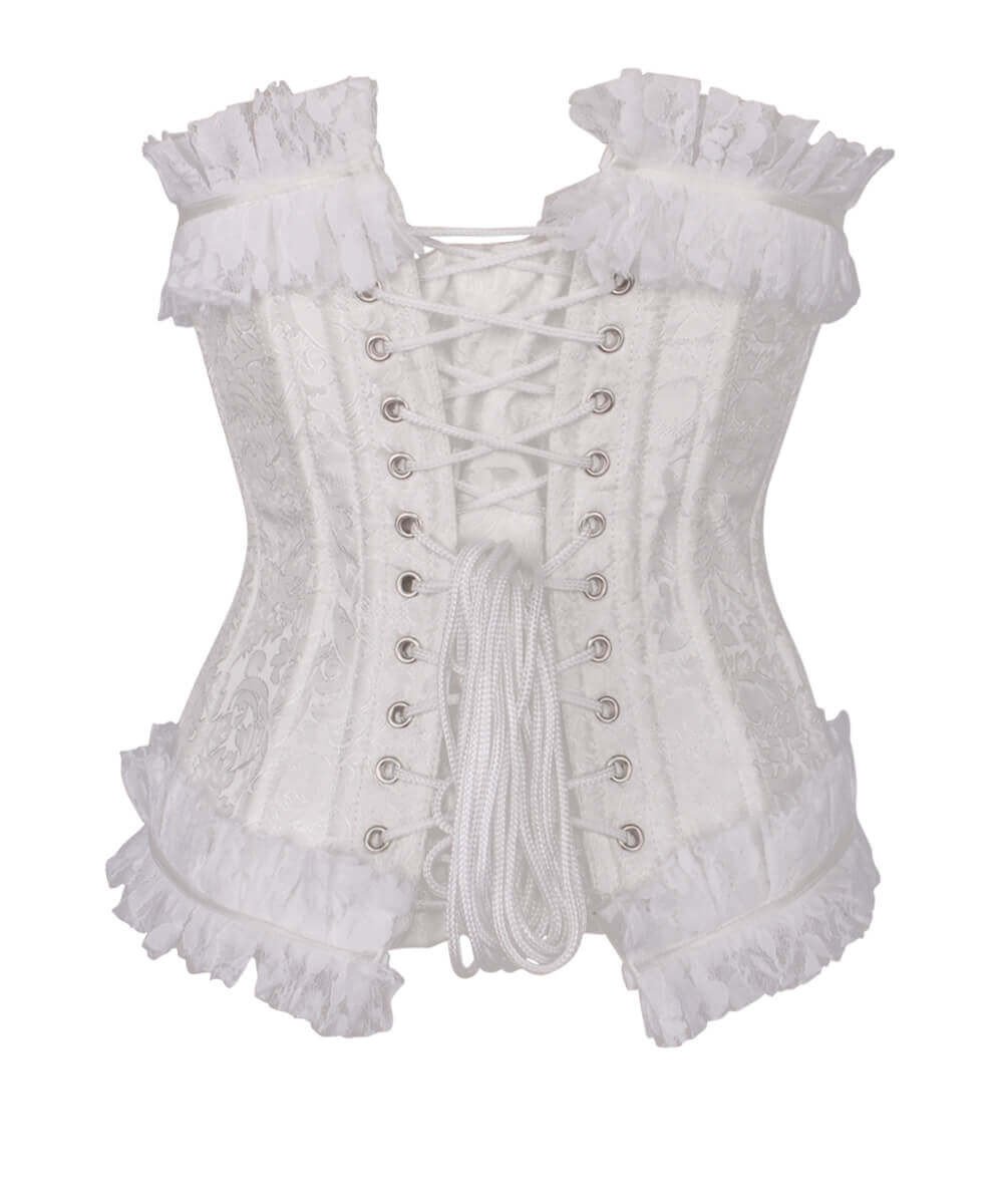 Cadmus White Underbust Corset with Lace Frill