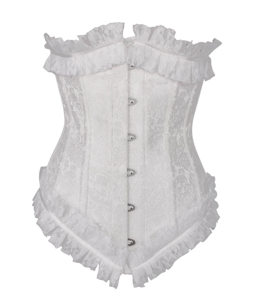 Cadmus White Underbust Corset with Lace Frill