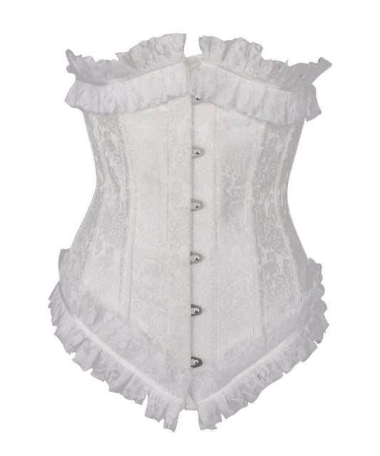 Cadmus White Underbust Corset with Lace Frill